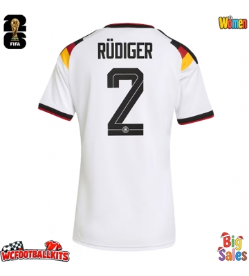 Germany Antonio Rudiger #2 Replica Home Stadium Shirt for Women World Cup 2026 Short Sleeve